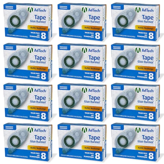 AdTech® Tape Glue Runner™ Refills, 12 Packs of 8